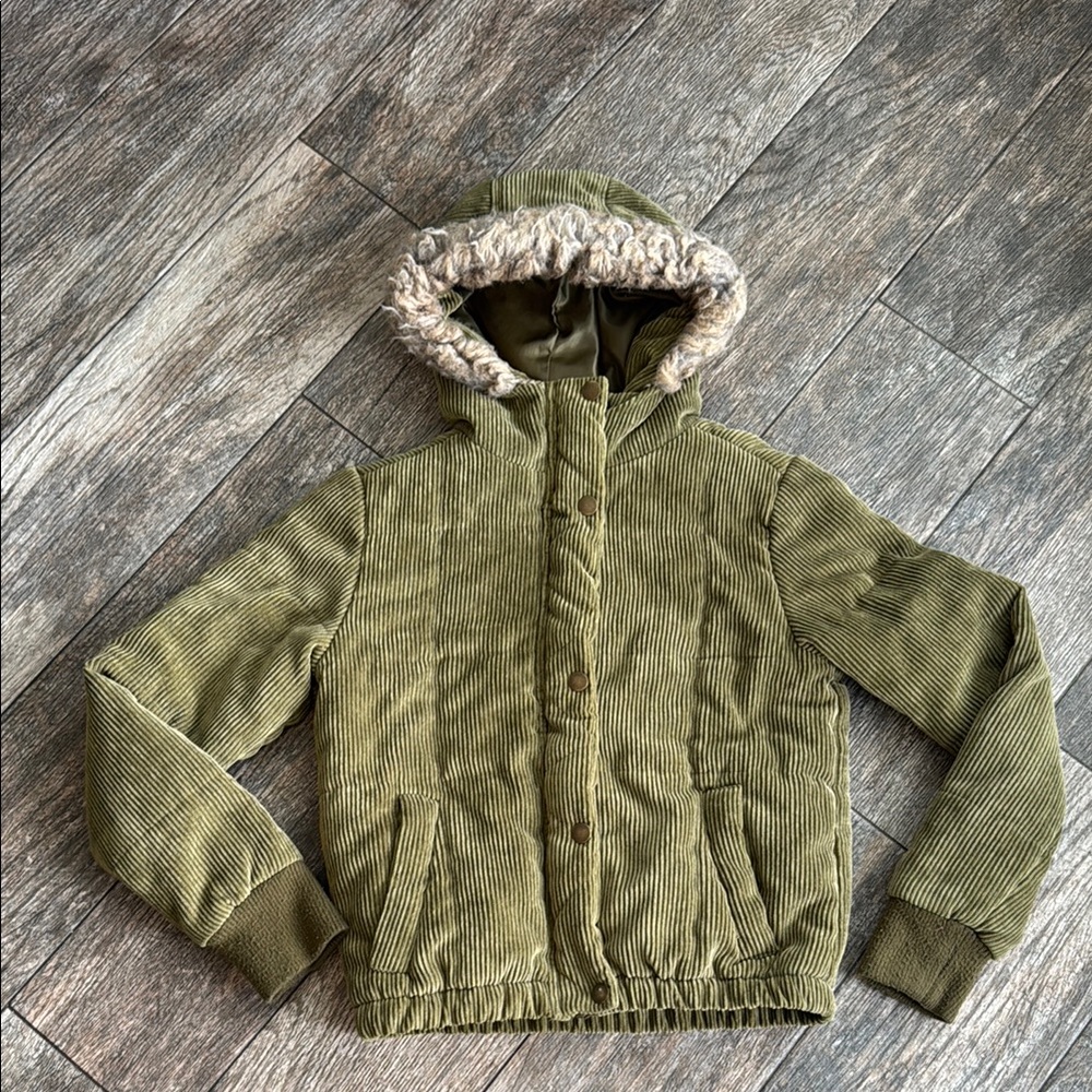 Olive Green Kids Puffer Jacket